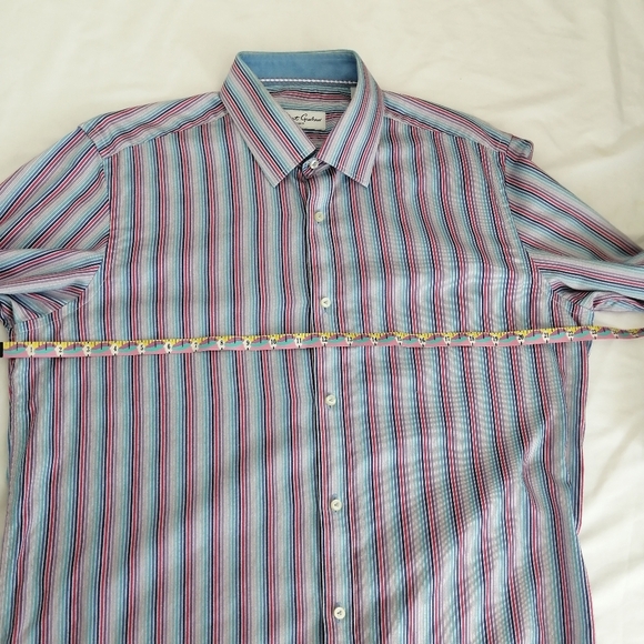 Robert Graham Men's 100% Cotton Striped Dress Shirt Purple, Pink, Blue 41 or 16 - Picture 13 of 16